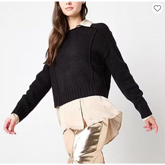 WORTHINGTON Womens Sweater XXL Crew Neck Long Sleeve Pullover Black NEW - Picture 3 of 15